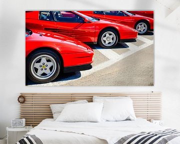 Three red Ferrari Testarossa 1980s sports cars by Sjoerd van der Wal