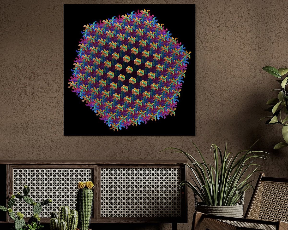 Voorbeeld van het werk in een kamer