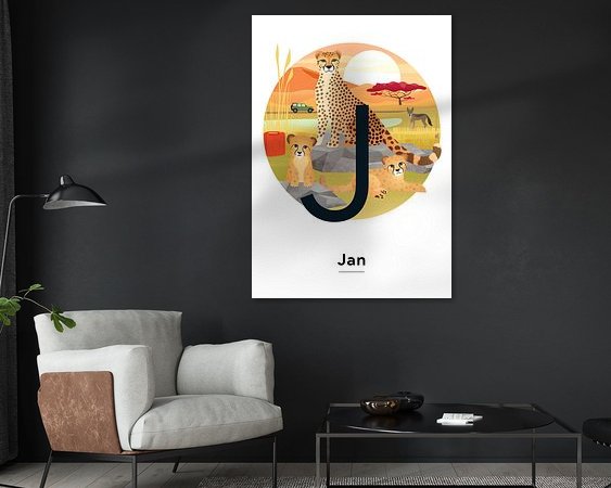 Voorbeeld van het werk in een kamer