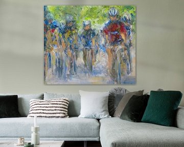 Tour de France peinture expressionniste peinture à l'huile
