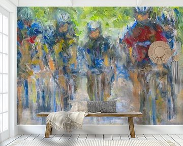 Tour de France expressionistisch schilderij olieverf van Paul Nieuwendijk