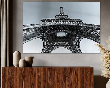 Eiffeltoren in Parijs / zwart-wit