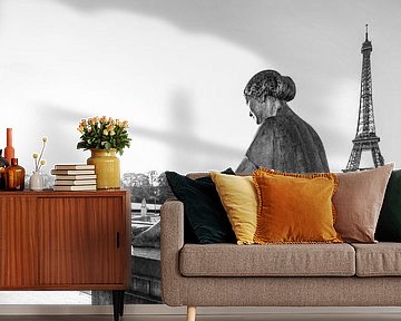 Jardins du Trocadéro and Eiffel Tower in Paris / black and white by Werner Dieterich