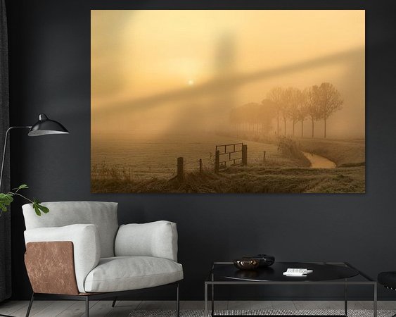 Voorbeeld van het werk in een kamer