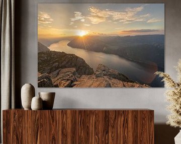 Sunset on the fjords by Robert de Boer