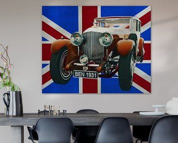 Bentley 1931 devant l'Union Jack