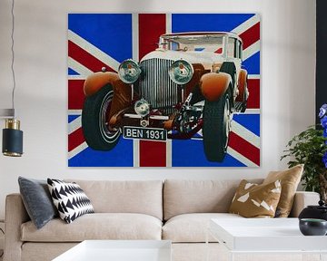 Bentley 1931 devant l'Union Jack sur Jan Keteleer