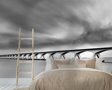 The Zeeland Bridge in Black and White by Henk Meijer Photography