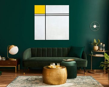 Compositie met dubbele lijn en geel, Piet Mondriaan