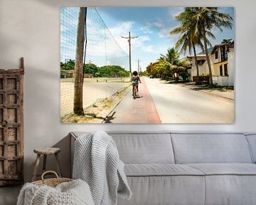 Cycling on tropical island Illa Bella, Sao Paulo, Brazil by Frank Alberti