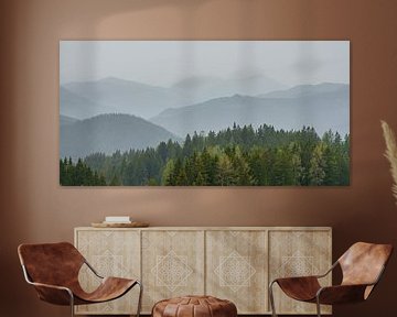 Panorama "Berge im Nebel" von Coen Weesjes