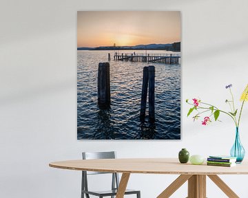 Sonnenuntergang über dem Trasimenischen See von Studio Reyneveld