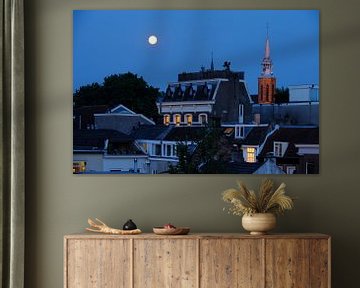 View of Haverstraat in Utrecht with Catharijne church in the background