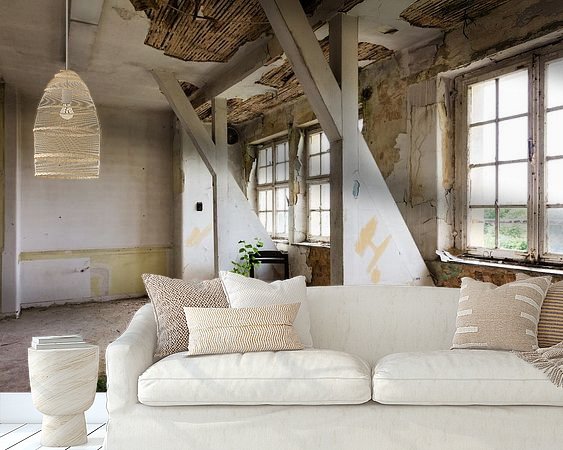 Voorbeeld van het werk in een kamer