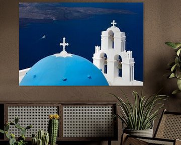 Church over the Aegean Sea, Santorini, Cyclades, Greece by Markus Lange