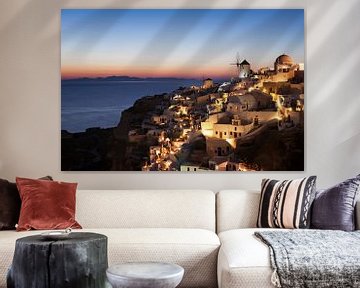 Oia après le coucher du soleil, Santorin, Grèce sur Markus Lange