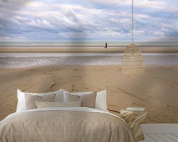 Joggers op het strand