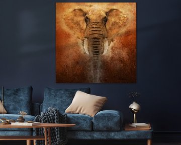 Geschilderde olifant van Arjen Roos