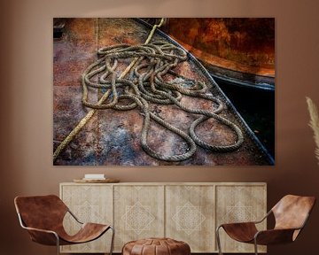 Old rope and rusty boats by Kok and Kok