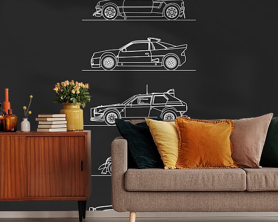 Voorbeeld van het werk in een kamer