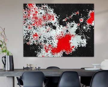 Abstract in zwart rood wit van Maurice Dawson