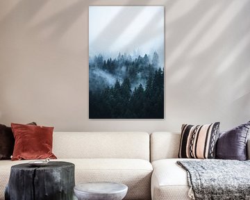 Mist door het bos in Dolomieten van Dylan Shu