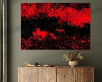 Abstract in zwart rood van Maurice Dawson