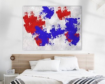 Abstract in rood wit blauw van Maurice Dawson