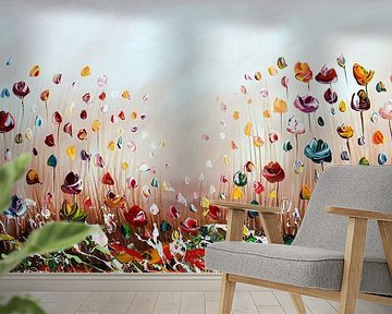 Bunte Blumen von Gena Theheartofart