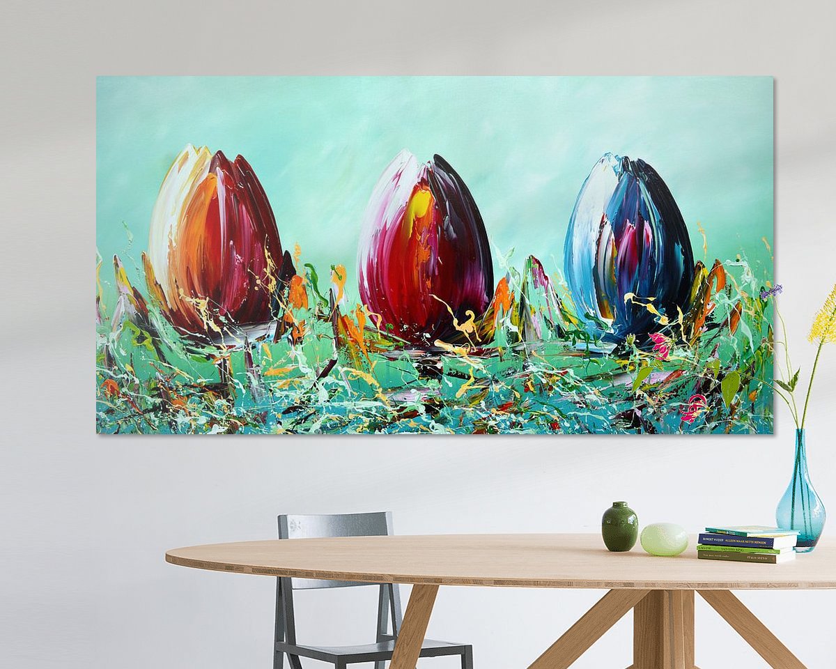 Voorbeeld van het werk in een kamer