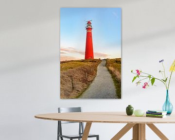 Pfad zum Leuchtturm in den Dünen auf der Insel Schiermonnikoog von Sjoerd van der Wal