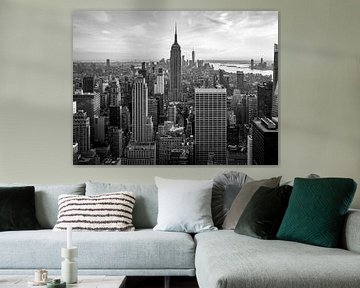 New York City Skyline zwartwit van Marien Bergsma