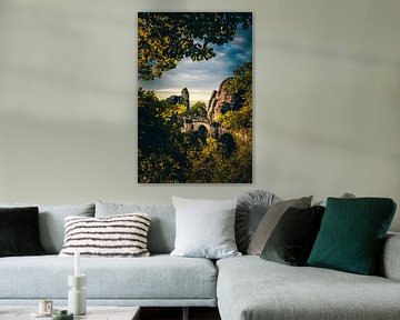 Allemagne, le pont de Bastei dans les montagnes de grès de l'Elbe en Saxe sur Fotos by Jan Wehnert