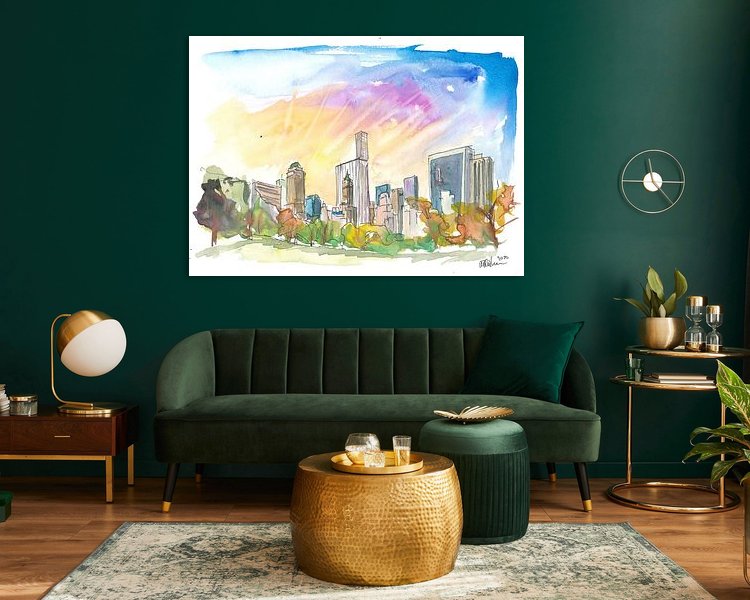 Voorbeeld van het werk in een kamer