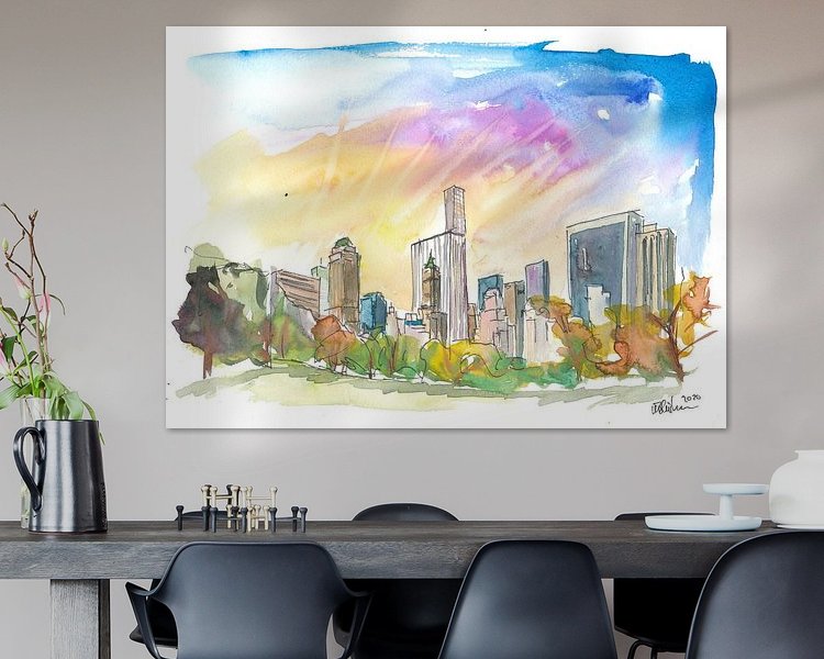 Voorbeeld van het werk in een kamer