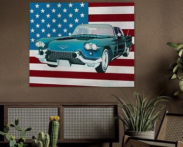 Cadillac Eldorado Brougham 1957 voor de Amerikaanse vlag. van Jan Keteleer