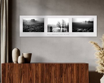 Triptychon Flusslandschaft von Eddy Westdijk