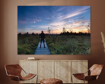 Sonnenuntergang Plattformweg Hogevenen Ardennen Belgien! von Peter Haastrecht, van