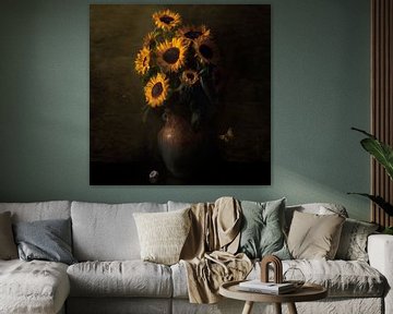 Royal Sunflower flower still life Ode to Vincent van Gogh by Sander Van Laar