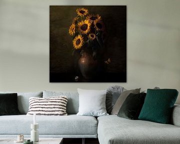 Königliches Sonnenblumenstillleben Ode an Vincent van Gogh