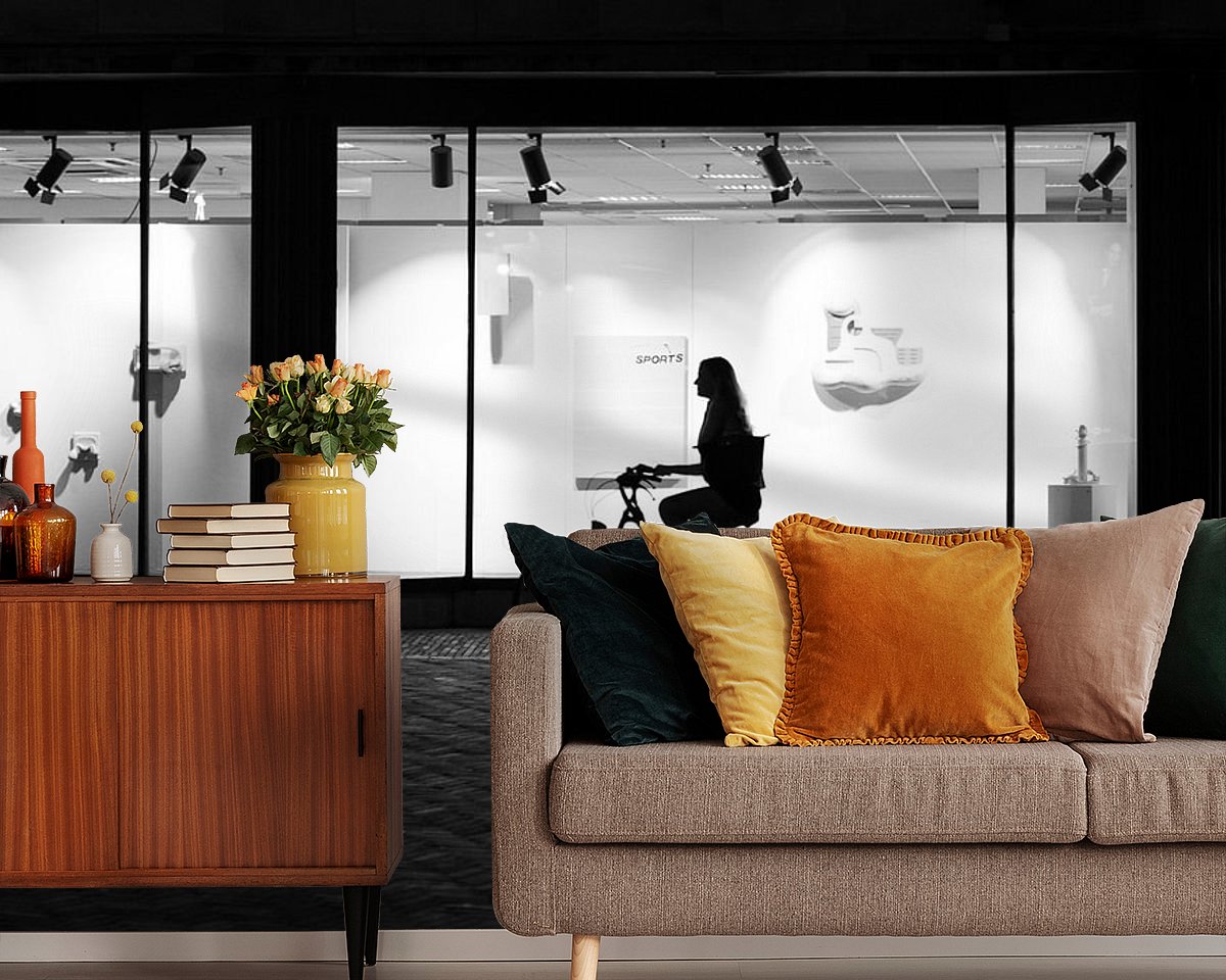 Voorbeeld van het werk in een kamer