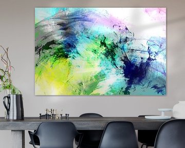 Aquarelle numérique moderne et abstraite en couleurs pastel sur Art By Dominic