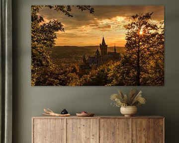 Wernigerode and castle at sunset
