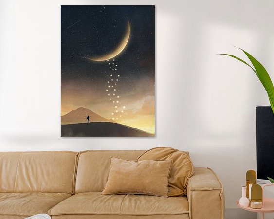 Voorbeeld van het werk in een kamer