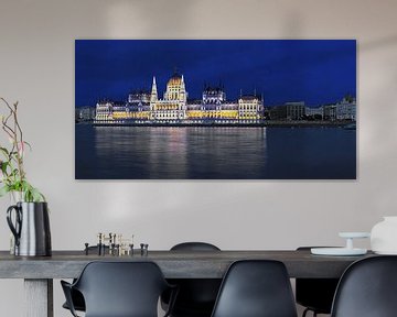 Parliament building Budapest in the blue hour by Frank Herrmann