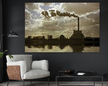 Factory with air-polluting smoke near Amsterdam in the Netherlands by Eye on You