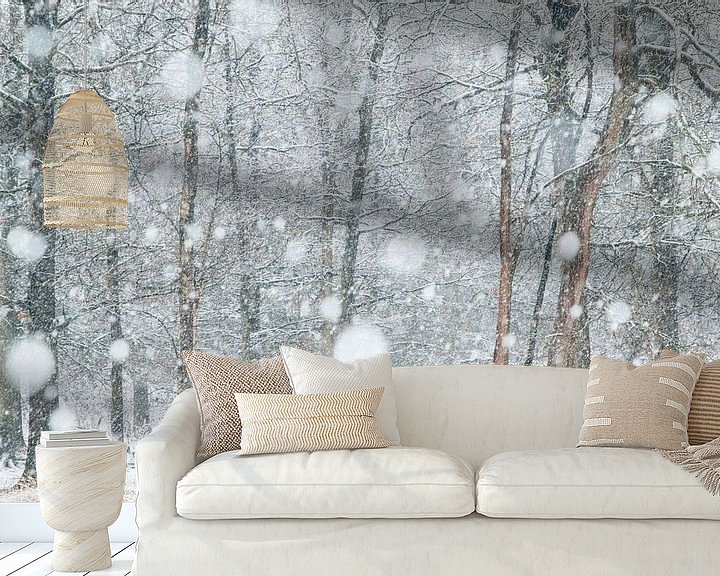 Sfeerimpressie behang: Bomen in de sneeuw van Ellis Pellegrom