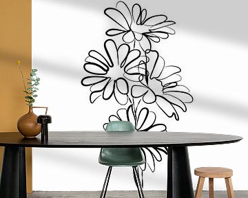 Lijntekening van bloemen van Studio Miloa