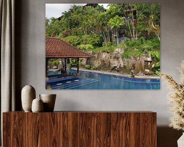 Leeg zwembad op Bali, Indonesië van Raymond Wijngaard