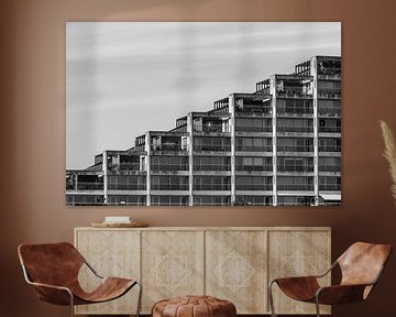 Zwart wit patroon in een flat